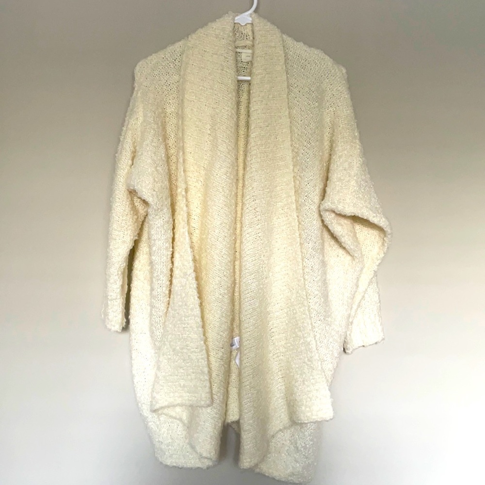 LOU & GREY Ivory Dolman Open Front Sweater